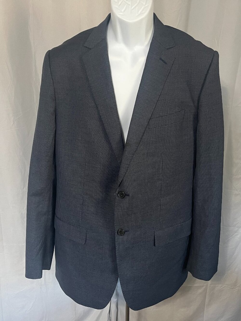 👔 Banana Republic Guabello 100% Wool Blue Check Sport Coat Blazer 42L 👔